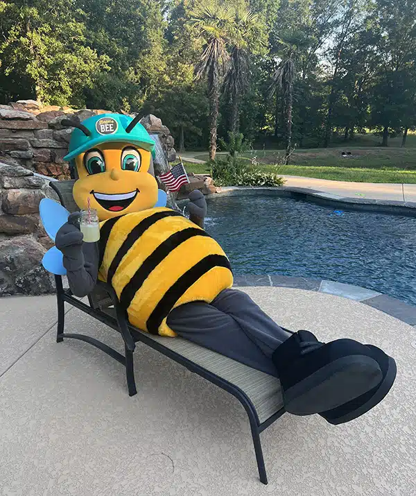SBC bee laying by the pool in Shreveport, LA.